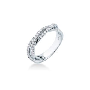 Anello Intreccio Donna Mirco Visconti Oro Bianco e Brillanti