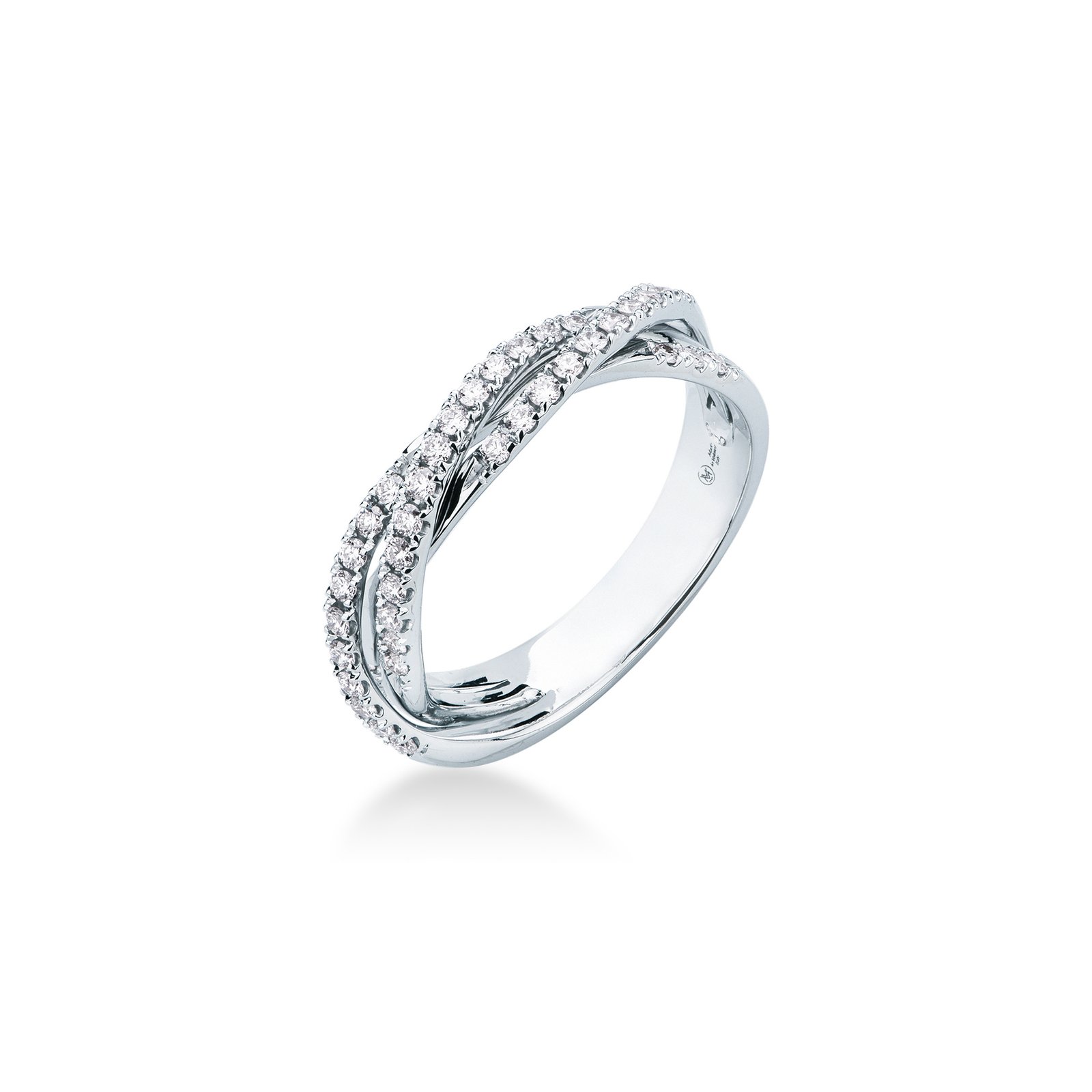 Anello Intreccio Donna Mirco Visconti Oro Bianco e Brillanti