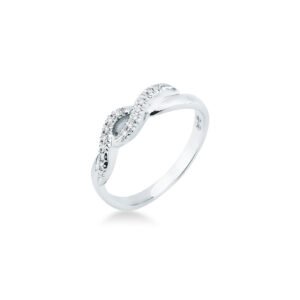 Anello donna intreccio Mirco Visconti oro bianco e brillanti