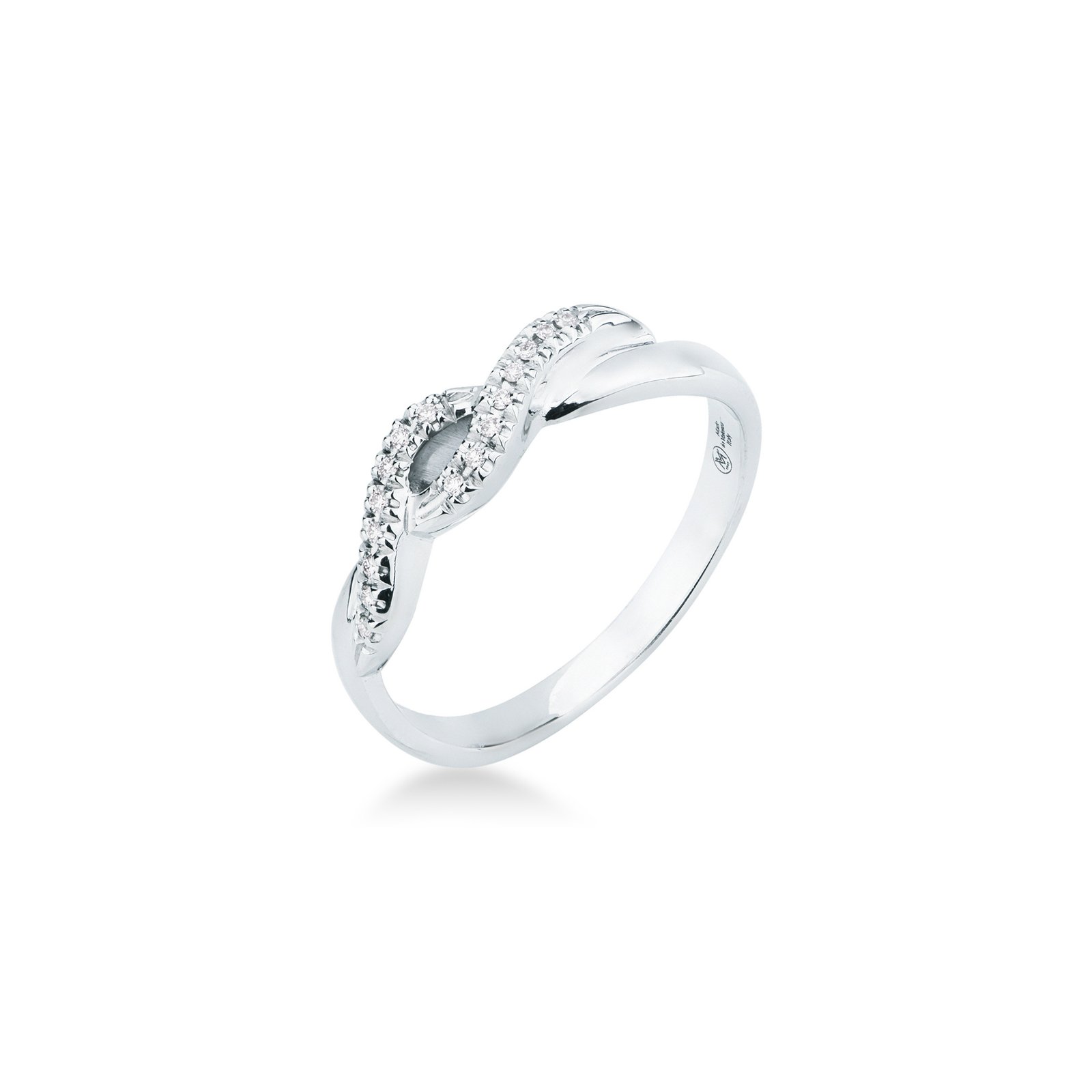 Anello donna intreccio Mirco Visconti oro bianco e brillanti